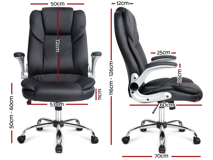 Evolve PU Leather Executive Office Desk Chair-Black