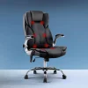 8 Point PU Faux Leather Executive Massage Chair – Black & Chrome