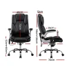 8 Point PU Faux Leather Executive Massage Chair – Black & Chrome