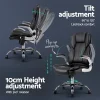 8 Point PU Faux Leather Executive Massage Chair – Black & Chrome