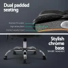 8 Point PU Faux Leather Executive Massage Chair – Black & Chrome