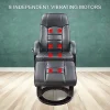 Massage Chair Recliner Ottoman Lounge with Footrest Round Base – Black