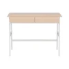 Metal Desk with Drawer White with Oak Top