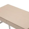 Metal Desk with Drawer White with Oak Top