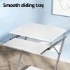 Metal Pull Out Table Desk - White