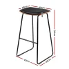 PU Leather and Wood Backless Bar Stool Black
