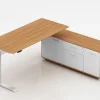 Vittoria Lux Height Adjustable Executive Sit Stand Desk With Cabinet Return
