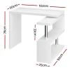 Viva Corner Desk with Bookshelf DESK-SWIVEL-352WH-AB