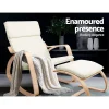 Wooden Arm Chair with Foot Stool
