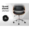 Wooden & PU Leather Office Chair in Black