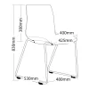 Pod Sled Base Visitor Meeting Chair with dimension