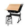 Tilt Drafting Drawing Plan Table with Stool