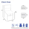 Client Office Visitor Stacking 4 Leg Chair-Dimensions