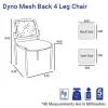 Dyno Mesh Back 4 Leg Chair-Dimension