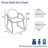 Dyno Sled Chair with Arm-dimension