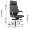 Executive PU Leather High Back Office Chair With Chrome Base-dimensions