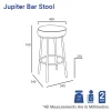 Jupiter Bar Cafe 4 Leg Stool-Dimensions