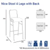 Nice Bar Cafe Stool 4 Legs with Back-dimension