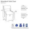 Woodtech Office Visitor Stacking Chair with or without Arms-Dimensions
