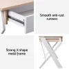 Evolve Metal Office Desk with Drawer – White with Oak Top