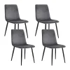 Set of 4 Evolve Modern Dining Chairs in Soft Velvet Fabric