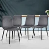 4 Evolve Modern Dining Chairs in Soft Velvet Fabric