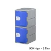 Heavy Duty Plastic Locker-2 Tier-900H 385W x 500D-Navy
