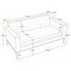 Venus 3 Seater Lounge Sofa with Stainless Steel Frame-dimensions