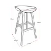 Zyra Bar Cafe Office Stool with Timber Legs-dimensions