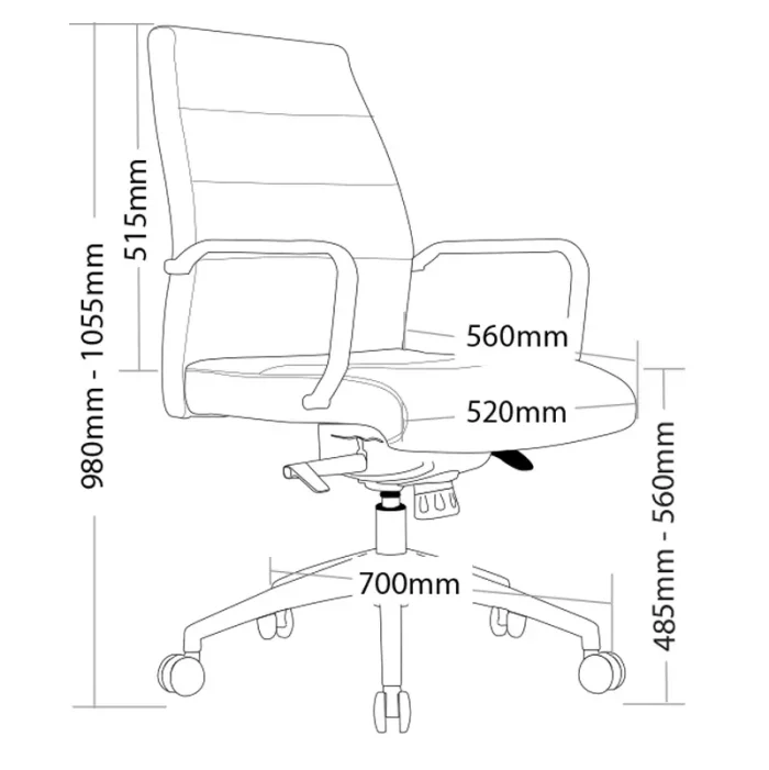 Cruz Executive Aluminium Base Office Chair-Medium Back