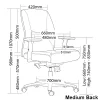 Hilton Executive Adjustable Synchro Mechanism Office Chair-Medium Back-Dimensions