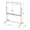 Porcelain Magnetic Double-Sided Pivoting Whiteboard With Pen Tray-dimensions