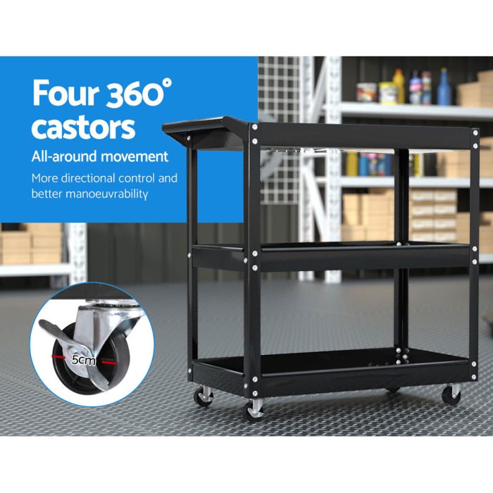Titan Tool Cart 3 Tier Parts Steel Trolley Mechanic Storage Organizer
