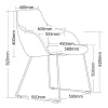 Oscar Sled Base Office Visitor Chair-dimension