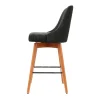 Colby Wooden Bar Cafe Swivel Stools Set of 2 -Charcoal