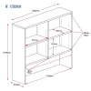 Fusion Overhead Desk Storage Adjustable Shelf Hutch 1200mm-dimensions