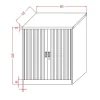 Order Tambour Cupboards-1020hx900w-line-drawing-dimension-FCOTC0910