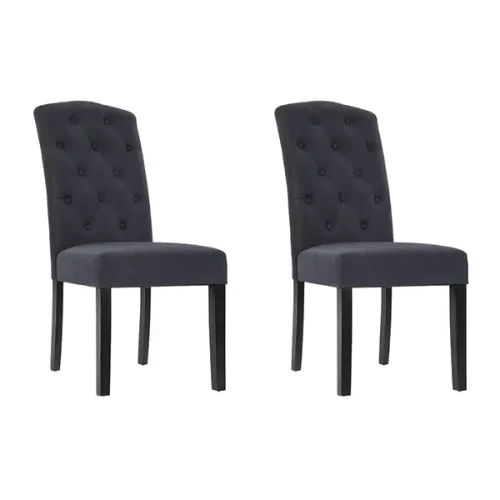 Dansk High Back Office Cafe Dining Chairs Set of 2-UPHO-C-DIN-1026-GYX2