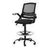 Evolve Drafting Stool Office Mesh Back Height Adjustable Chair-OCHAIR-G-RING-2003-BK