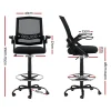 Evolve Drafting Stool Office Mesh Back Height Adjustable Chair-OCHAIR-G-RING-2003-BK