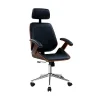 Hera Wooden Executive PU Leather Office Chair-OCHAIR-BS-5437A-BK