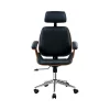 Hera Wooden Executive PU Leather Office Chair-OCHAIR-BS-5437A-BK