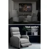 Evolve Luxury Recliner Lounge Armchair in Grey Linen Fabric