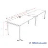 Deluxe Serenity 2 Person Single Sided Workstation 1800mm per person-Profile Leg-dimensions