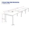 Deluxe Serenity 3 Person Single Sided Workstation 1800mm per person-Profile Leg-dimensions