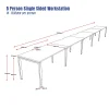 Deluxe Serenity 5 Person Single Sided Workstation 1500mm per person-Profile Leg-dimensions