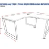 Deluxe Serenity Loop Legs 1 Person Single Sided Corner Workstation-1500mm x 1500mm
