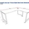 Deluxe Serenity Loop Legs 1 Person Single Sided Corner Workstation-1800mm x 1500mm