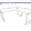 Deluxe Serenity Loop Legs 1 Person Single Sided Corner Workstation-1800mm x 1800mm