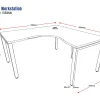 Deluxe Serenity Profile Legs 1 Person Single Sided Corner Workstation-1500mmx1500mm